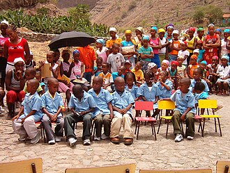 A kindergarten graduation on Santiago Island