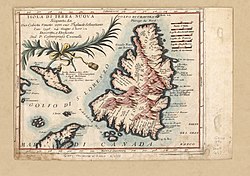 Map of Newfoundland by Vincenzo Coronelli, 1 January 1692