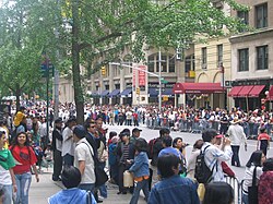 Spectators at the annual Philippine Independence Day Parade in New York City