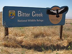 A USFWS sign at Bitter Creek National Wildlife Refuge showing the site's association with the California Condor Recovery Program