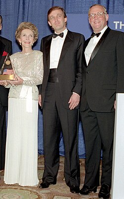 Trump and George Allen (right) were part of a group that sought to purchase the Baltimore Colts in 1981.[9]