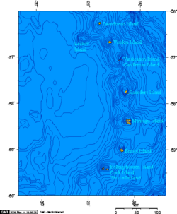 Map of the South Sandwich Islands.