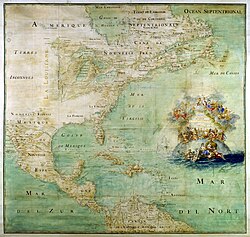 Map of North America during the 17th century