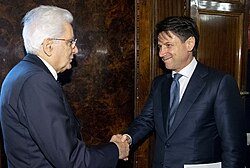 Mattarella with Giuseppe Conte at the Quirinal Palace