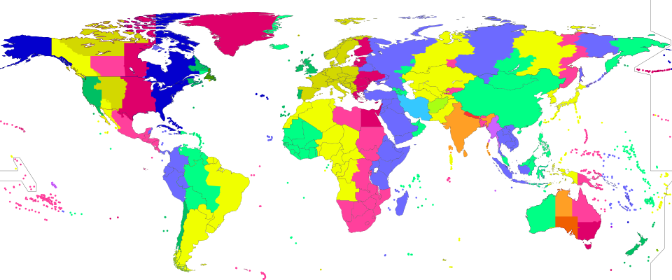 Time zones of the world