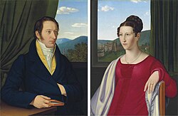 Gmelin and his wife, portraits by Jakob Schlesinger, 1820