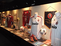 Shevchenko's number 7 Milan jersey in the San Siro museum