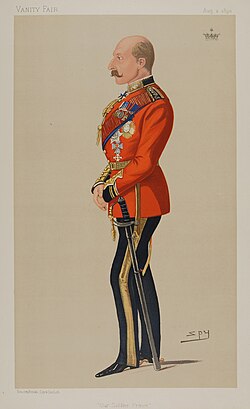 Caricature of the Duke of Connaught in Grenadiers' uniform by Vanity Fair