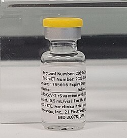 Vial of Novavax vaccine from clinical trials at Thackray Museum of Medicine[90]