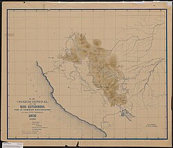 N.8. General sketch of the rivers studied by the Fitz-Carrald Isthmus Exploratory Commission