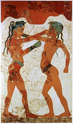 The martial art of boxing was practiced in ancient Thera (1600–1500 BC).