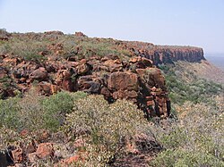 The terrain near Waterberg mountain in Namibia where the decisive battle was fought