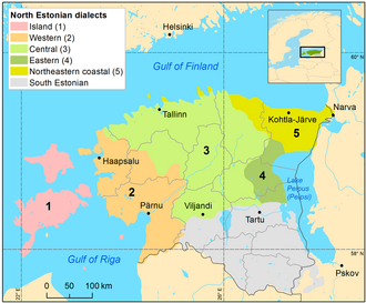 North Estonian dialects at the beginning of the 20th century[17][18]