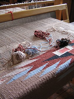 Longitudinal yarns (warp) are interlaced with weft or filing yarns to create a woven fabric
