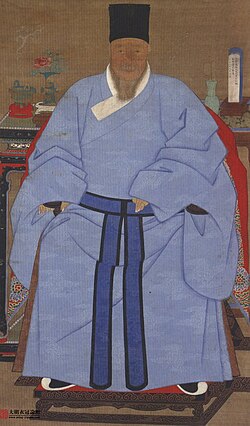A man wearing daopao, one of the most distinctive set of attire of male hanfu