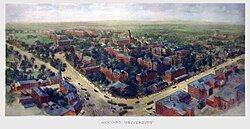 A 1906 aerial watercolor portrait of Harvard University[36]