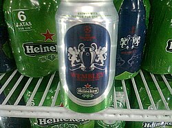 A can of Heineken with the branding of the 2011 UEFA Champions League final