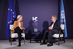 Guterres with President of the European Commission Ursula von der Leyen, November 2023