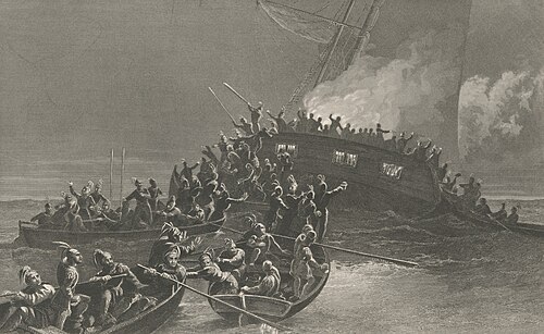 Providence Revolutionaries burned HMS Gaspee in Warwick in protest of British customs laws.