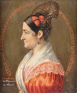 Encarnación Ezcurra, sister of Manuel Belgrano's fiancée, adopted Belgrano's son.