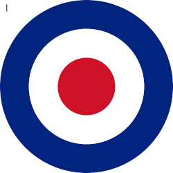 Evolution of the IAF roundel over the years:[11] 1933–19421942–19451947–19501950 – present