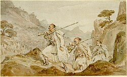 Painting of Albanian palikars displayed in the British Museum, London