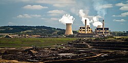 Yallourn Power Station with brown coal mine in the front, 2012