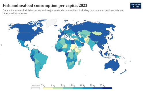 Fish and seafood consumption per capita
