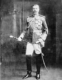 A portrait of Field Marshal Kitchener in full dress uniform taken shortly after being promoted to the rank