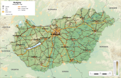 Geographic map of Hungary