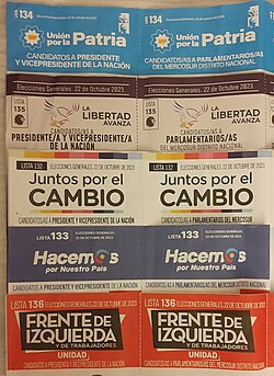Ballots used for the 22 October general election.