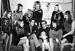 Allen with the Broadway cast of Play It Again, Sam in 1969