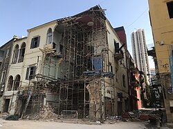 Tanios Ward Building in St Nicolas, the core of which collapsed in 2017, and which was heavily affected by the explosion at Beirut's port in 2020
