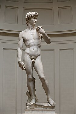 Michelangelo's David, one of the symbols of Italian Renaissance
