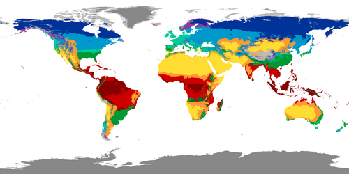 World map of the Trewartha climate classification, with 1991-2020 normals Ar: Tropical Wet Am: Tropical Monsoon Aw: Tropical Dry-Winter As: Tropical Dry-Summer Bw: Desert or Arid Bs: Steppe or Semiarid Cs: Subtropical Dry Summer Cw: Subtropical Monsoon Cf: Subtropical Humid Do: Temperate Oceanic Dc: Temperate Continental Eo: Boreal Oceanic Ec: Boreal Continental Ft: Tundra Fi: Ice Cap