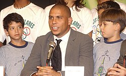 Ronaldo during a 2005 meeting at the Brazilian Ministry of Education