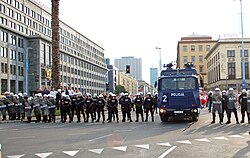 Police in Warsaw before the match between Poland and Russia