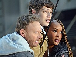 Sharknado 2: The Second One actors Ian Ziering, Dante Palminteri, and Vivica A. Fox