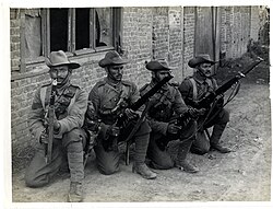 Typical Garhwal riflemen (Estaire La Bassée Road, France). Photographer- H. D. Girdwood. (13875264813)