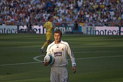 Beckham in 2007 during his last season with Real Madrid