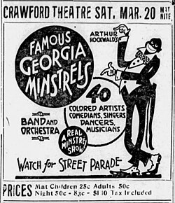 Advertisement in The Negro Star for a "real" minstrel show with Black performers[71]