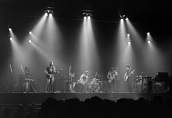 Pink Floyd performing The Dark Side of the Moon (1973), the best-selling album of the progressive rock period.[34]
