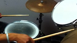Mylar muffle ring on snare.