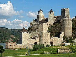 The Golubac Fortress, built in the 14th century to overlook the strategically important Iron Gates gorge, was one of the many Balkan fortresses built in the Middle Ages to resist invading forces