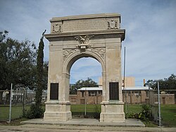 A monument arch specifically commemorating all 9th Warders who served in World War I stands in the Bywater neighborhood of the 9th Ward.
