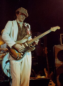 Texas blues guitarist Stevie Ray Vaughan, 1983