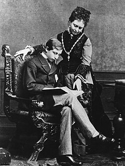 Victoria with her eldest child, Wilhelm, in the 1870s