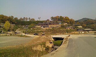 A view at the entrance of the village