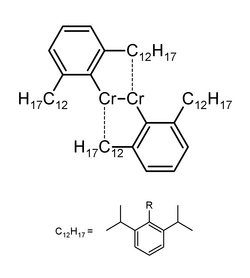Chromium compound determined experimentally to contain a Cr-Cr quintuple bond