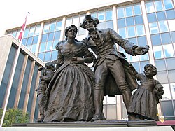 A monument in Hamilton commemorating the United Empire Loyalists, a group of settlers who fled the United States during or after the American Revolution